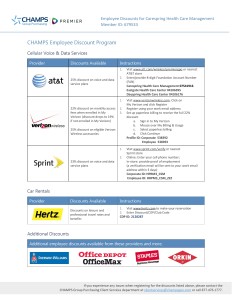 Carespring CHAMPS Customized Employee Discount Program Document